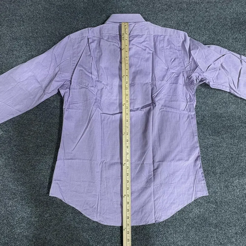 Polo Ralph Lauren Shirt Mens 16 34/35 Purple Solid Long Sleeve Dress Button Up